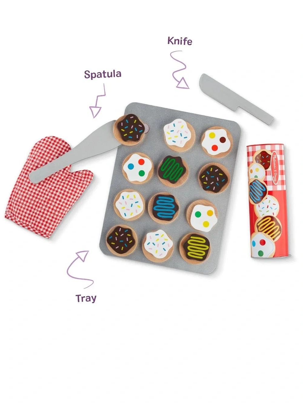 Melissa & Doug Slice and Bake Wooden Cookie Play Food Set *NEW*